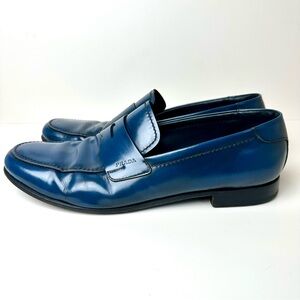 ✨ Prada Blue Leather Penny Loafers | Men’s 9.5 | Made in Italy